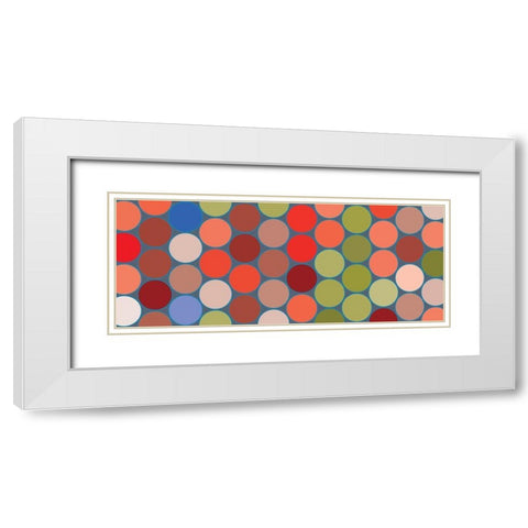 Bright Circles XI White Modern Wood Framed Art Print with Double Matting by Grayscale