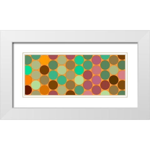 Green Circles I White Modern Wood Framed Art Print with Double Matting by Grayscale