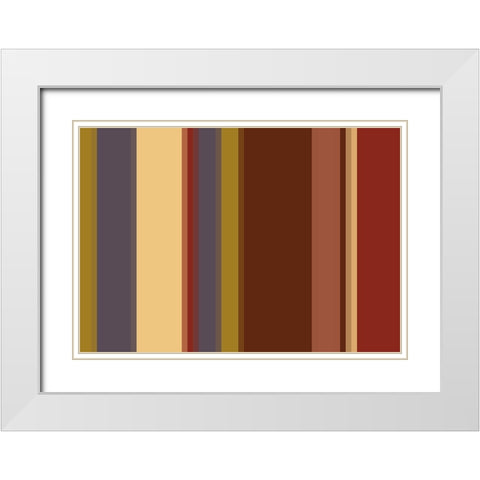 Warm Stripes IX White Modern Wood Framed Art Print with Double Matting by Grayscale