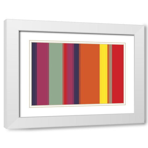 Bright Stripes VII White Modern Wood Framed Art Print with Double Matting by Grayscale