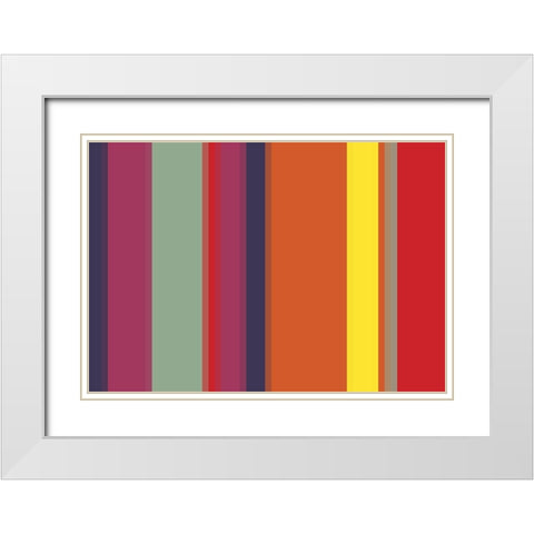 Bright Stripes VII White Modern Wood Framed Art Print with Double Matting by Grayscale