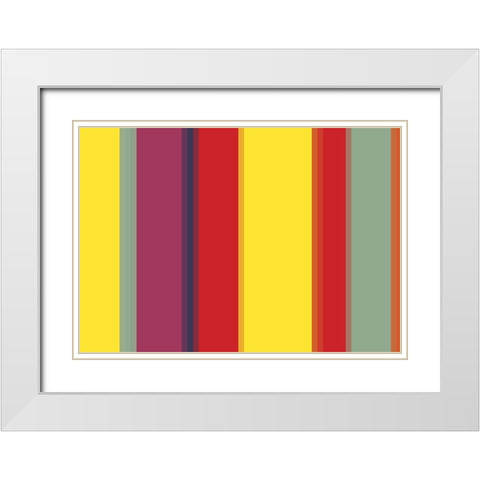 Bright Stripes VIII White Modern Wood Framed Art Print with Double Matting by Grayscale