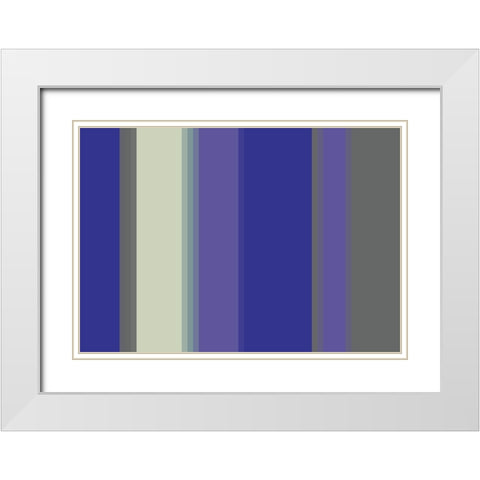Cool Stripes V White Modern Wood Framed Art Print with Double Matting by Grayscale