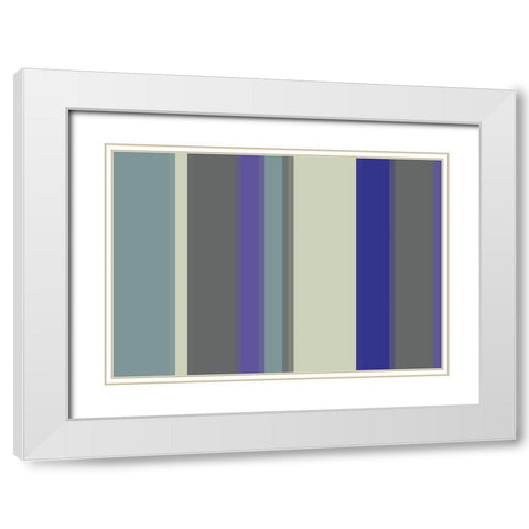 Cool Stripes VI White Modern Wood Framed Art Print with Double Matting by Grayscale