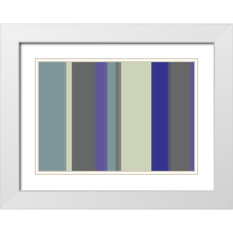 Cool Stripes VI White Modern Wood Framed Art Print with Double Matting by Grayscale