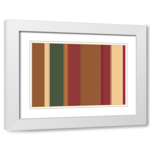Warm Stripes XIII White Modern Wood Framed Art Print with Double Matting by Grayscale
