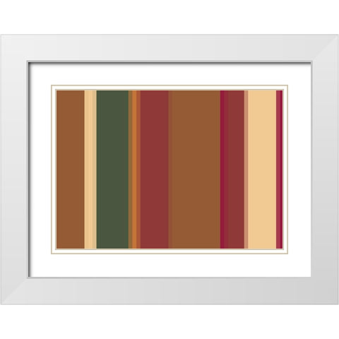 Warm Stripes XIII White Modern Wood Framed Art Print with Double Matting by Grayscale