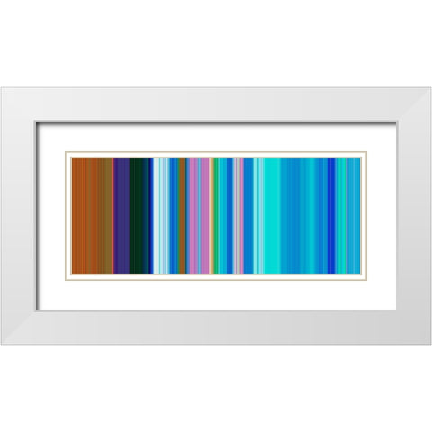 Cool Pinstripes I White Modern Wood Framed Art Print with Double Matting by Grayscale