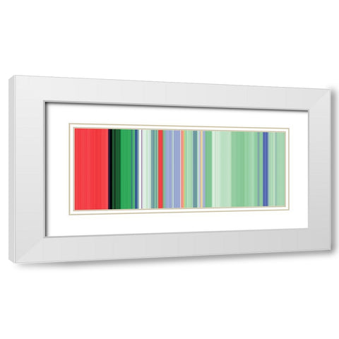 Green Pinstripes I White Modern Wood Framed Art Print with Double Matting by Grayscale