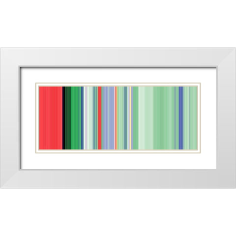 Green Pinstripes I White Modern Wood Framed Art Print with Double Matting by Grayscale