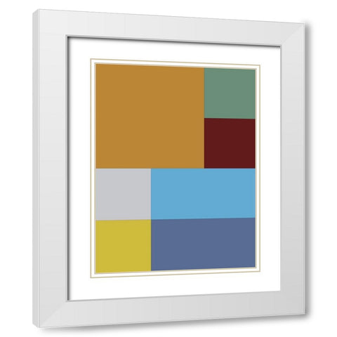 Bright Blocks III White Modern Wood Framed Art Print with Double Matting by Grayscale