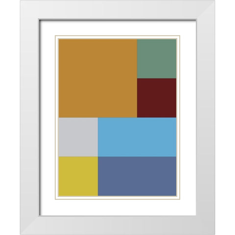 Bright Blocks III White Modern Wood Framed Art Print with Double Matting by Grayscale