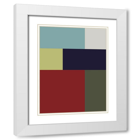 Bright Blocks VII White Modern Wood Framed Art Print with Double Matting by Grayscale