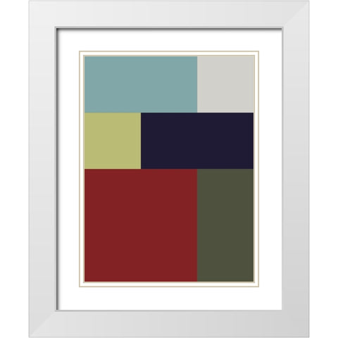 Bright Blocks VII White Modern Wood Framed Art Print with Double Matting by Grayscale