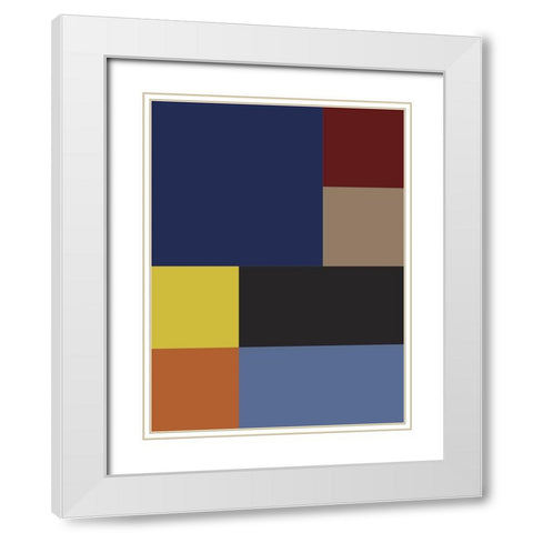 Bright Blocks VIII White Modern Wood Framed Art Print with Double Matting by Grayscale