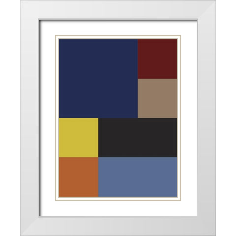 Bright Blocks VIII White Modern Wood Framed Art Print with Double Matting by Grayscale