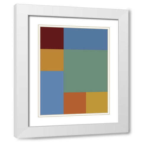 Bright Blocks IX White Modern Wood Framed Art Print with Double Matting by Grayscale