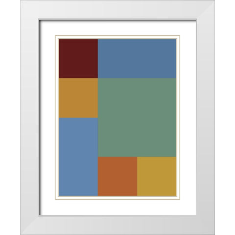 Bright Blocks IX White Modern Wood Framed Art Print with Double Matting by Grayscale