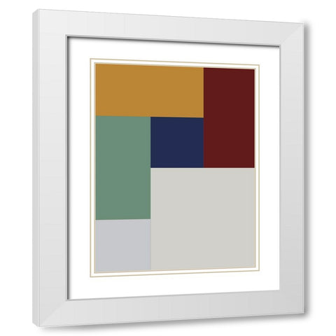 Bright Blocks X White Modern Wood Framed Art Print with Double Matting by Grayscale