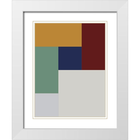 Bright Blocks X White Modern Wood Framed Art Print with Double Matting by Grayscale