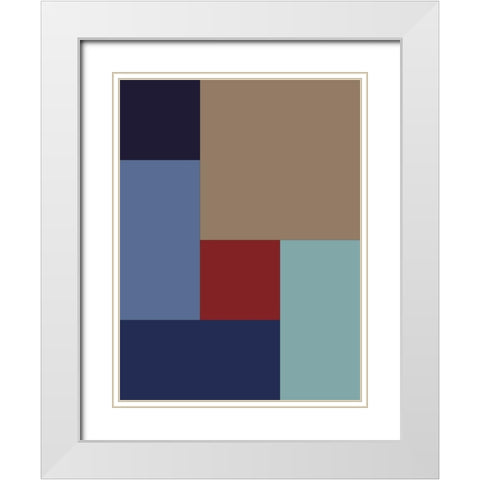 Bright Blocks XI White Modern Wood Framed Art Print with Double Matting by Grayscale