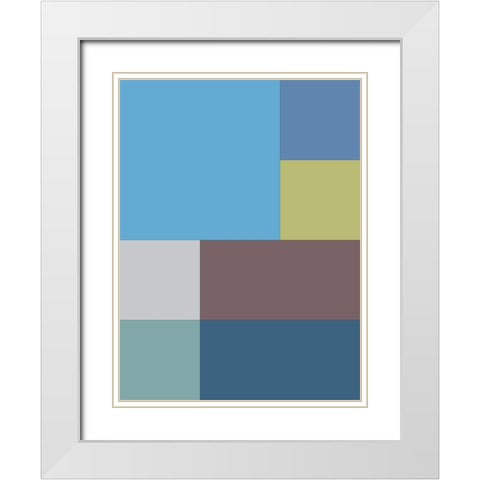 Bright Blocks XIII White Modern Wood Framed Art Print with Double Matting by Grayscale