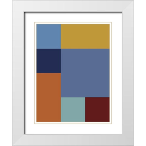 Bright Blocks XIV White Modern Wood Framed Art Print with Double Matting by Grayscale