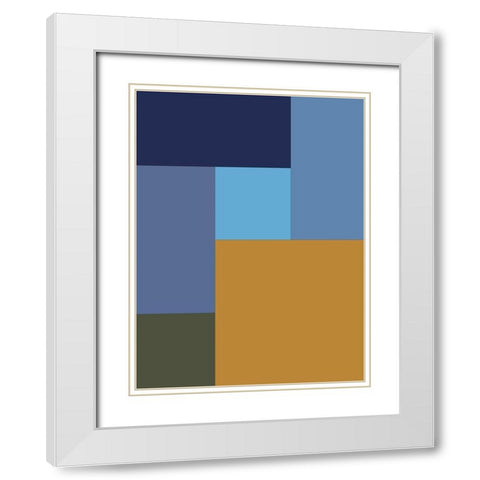 Bright Blocks XV White Modern Wood Framed Art Print with Double Matting by Grayscale