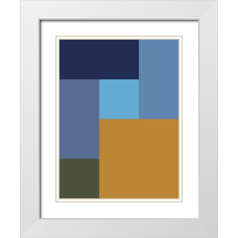 Bright Blocks XV White Modern Wood Framed Art Print with Double Matting by Grayscale