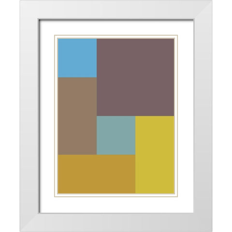 Bright Blocks XVI White Modern Wood Framed Art Print with Double Matting by Grayscale