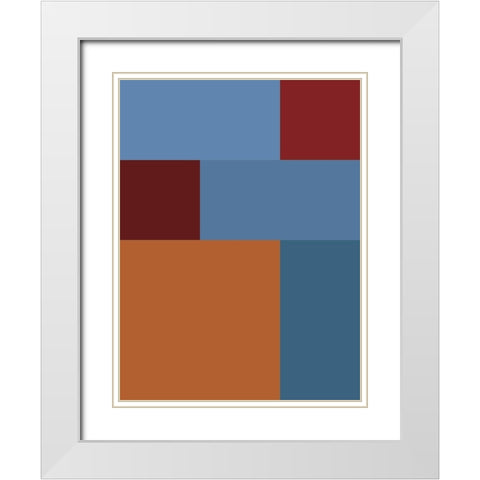 Bright Blocks XVII White Modern Wood Framed Art Print with Double Matting by Grayscale
