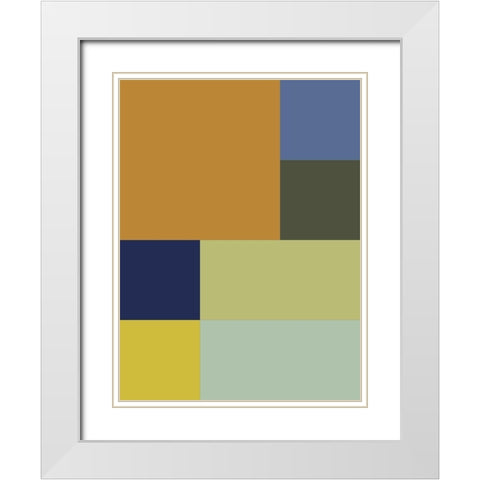 Bright Blocks XVIII White Modern Wood Framed Art Print with Double Matting by Grayscale
