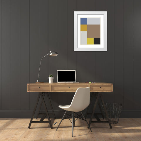 Bright Blocks XIX White Modern Wood Framed Art Print with Double Matting by Grayscale