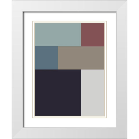 Soft Blocks II White Modern Wood Framed Art Print with Double Matting by Grayscale