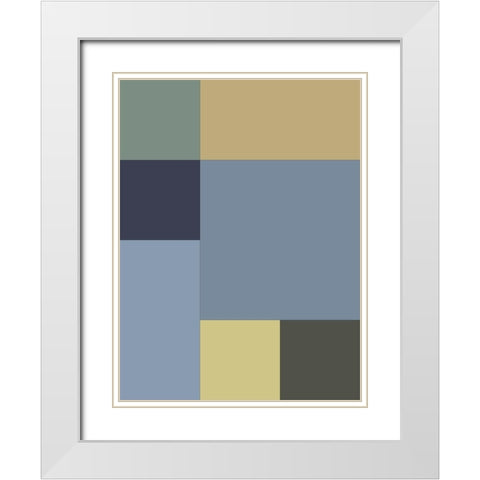 Soft Blocks IV White Modern Wood Framed Art Print with Double Matting by Grayscale