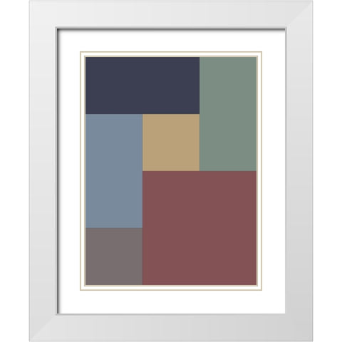 Soft Blocks V White Modern Wood Framed Art Print with Double Matting by Grayscale