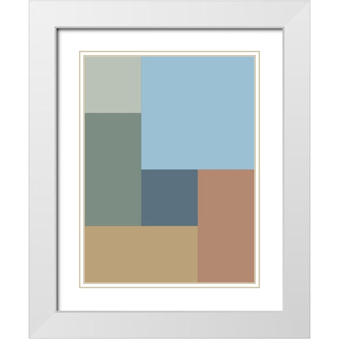 Soft Blocks VI White Modern Wood Framed Art Print with Double Matting by Grayscale