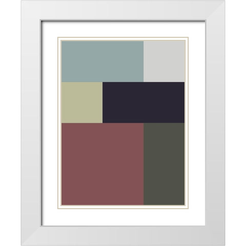 Soft Blocks VII White Modern Wood Framed Art Print with Double Matting by Grayscale