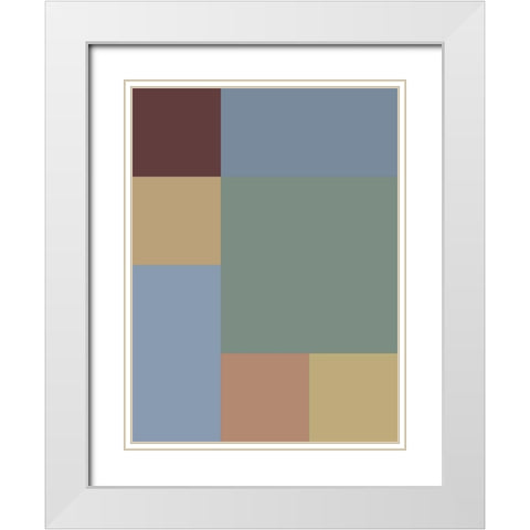 Soft Blocks IX White Modern Wood Framed Art Print with Double Matting by Grayscale