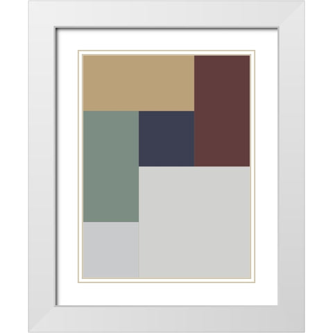 Soft Blocks X White Modern Wood Framed Art Print with Double Matting by Grayscale