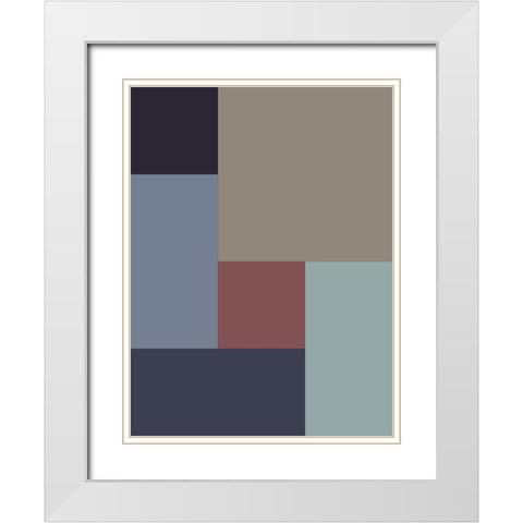 Soft Blocks XI White Modern Wood Framed Art Print with Double Matting by Grayscale