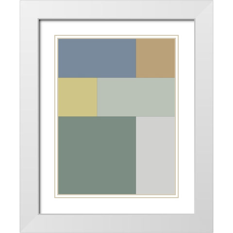 Soft Blocks XII White Modern Wood Framed Art Print with Double Matting by Grayscale