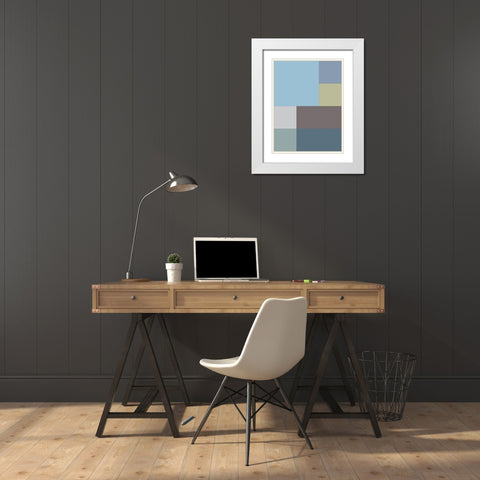 Soft Blocks XIII White Modern Wood Framed Art Print with Double Matting by Grayscale