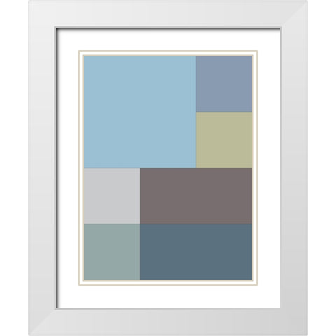 Soft Blocks XIII White Modern Wood Framed Art Print with Double Matting by Grayscale