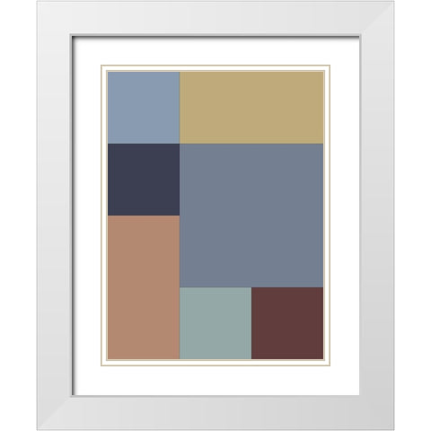 Soft Blocks XIV White Modern Wood Framed Art Print with Double Matting by Grayscale