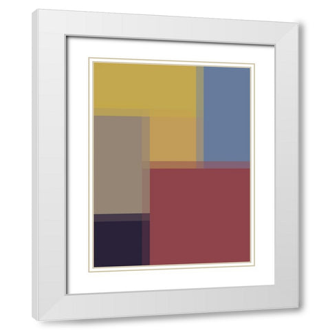 Pixel Blocks II White Modern Wood Framed Art Print with Double Matting by Grayscale