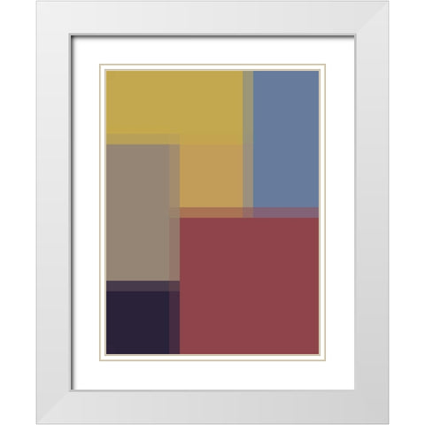 Pixel Blocks II White Modern Wood Framed Art Print with Double Matting by Grayscale