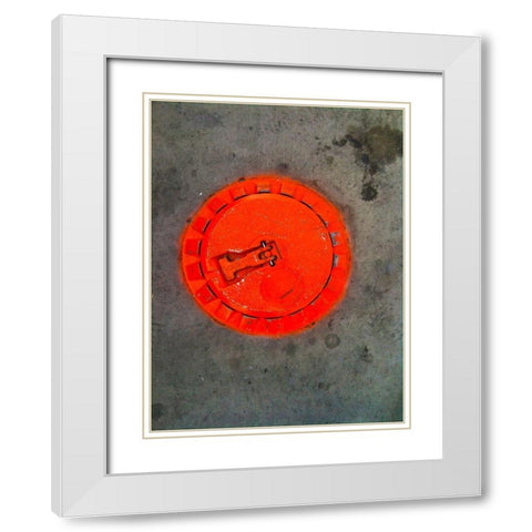 Fuel Lid I White Modern Wood Framed Art Print with Double Matting by Grayscale