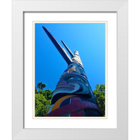 Totem Pole I White Modern Wood Framed Art Print with Double Matting by Grayscale