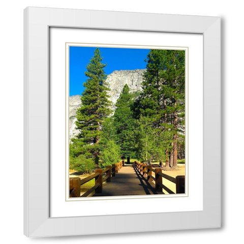 Yosemite Bridge I White Modern Wood Framed Art Print with Double Matting by Grayscale